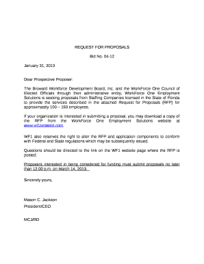 Dear Prospective Proposer: