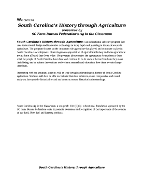 South Carolinas History through Agriculture