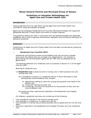 Guidelines on Valuation Methodology for