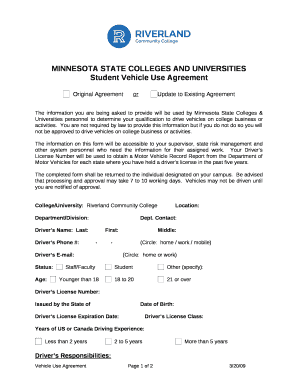 Student Vehicle Use Agreement