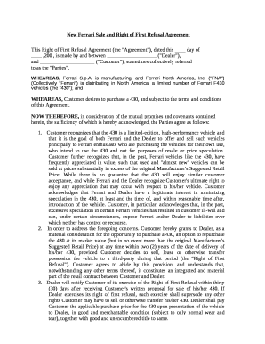 Ferrari right of first refusal