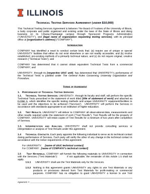 Technical Testing Services Agreement (under $10,000)