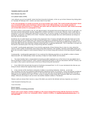 Template email to your MP