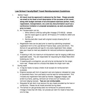 Law School Faculty/Staff Travel Reimbursement Guidelines