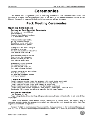 Ceremonies are a significant part of Scouting