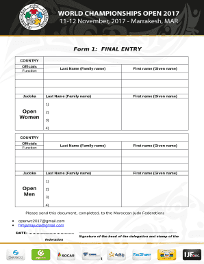 Form 1:FINAL ENTRY