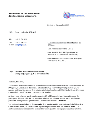 Lettre collective TSB 3/13