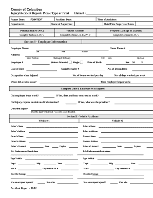 Injury / Accident Form