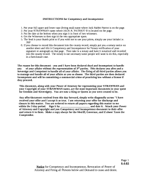 INSTRUCTIONS for Competency and Incompetence