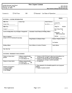 License is: Full YearOR SeasonalList Dates of Operation: