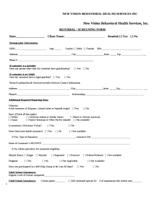 REFERRAL / SCREENING FORM