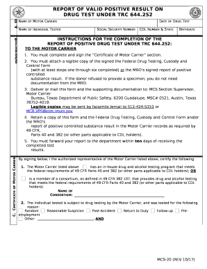 DRUG TEST UNDER TRC 644