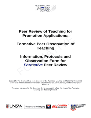 Peer Review of Teaching for Promotion Applications: