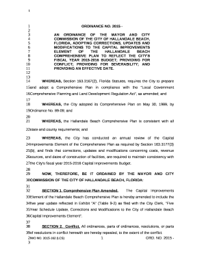 AN ORDINANCE OF THE MAYOR AND CITY COMMISSION OF THE CITY OF HALLANDALE BEACH, FLORIDA, ADOPTING CORRECTIONS, UPDATES AND MODIFICATIONS TO THE CAPITAL IMPROVEMENTS ELEMENT OF THE HALLANDALE BEACH COMPREHENSIVE PLAN TO REFLECT THE CITY'S
