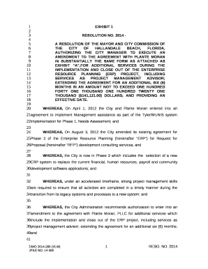 A Resolution of the Mayor and City Commission oF the City of Hallandale Beach, Florida, AUTHORIZING THE CITY MANAGER TO EXECUTE AN Amendment TO THE AGREEMENT WITH PLANTE MORAN IN SUBSTANTIALLY THE SAME FORM AS ATTACHED AS EXHIBIT A,FOR