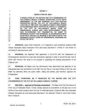 A RESOLUTION OF THE MAYOR AND CITY COMMISSION OF HALLANDALE BEACH, FLORIDA, ACCEPTING A PLAT NOTE AMENDMENT TO THE D&F PERRONE PLAT FOR CERTAIN PROPERTIES WITHIN THE CITY OF HALLANDALE BEACH LOCATED AT 980 EAST HALLANDALE BEACH
