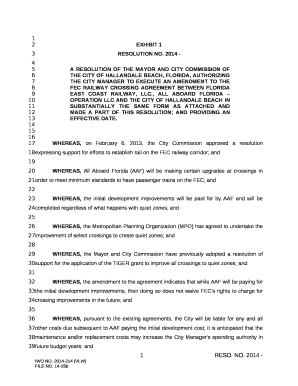 A RESOLUTION OF THE MAYOR AND CITY COMMISSION OF THE CITY OF HALLANDALE BEACH, FLORIDA, AUTHORIZING THE CITY MANAGER TO EXECUTE AN AMENDMENT TO THE FEC RAILWAY CROSSING AGREEMENT BETWEEN FLORIDA EAST COAST RAILWAY, LLC