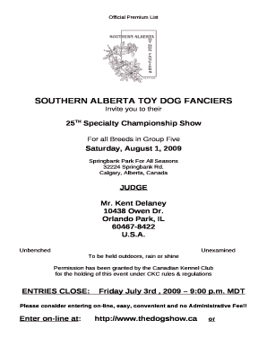 25TH Specialty Championship Show