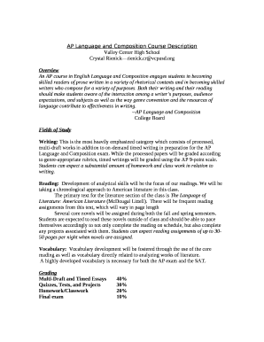 AP Language and Composition Course Description