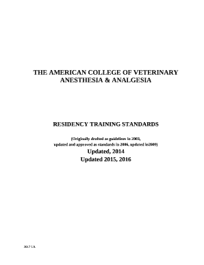 THE AMERICAN COLLEGE OF VETERINARY ANESTHESIA & ANALGESIA