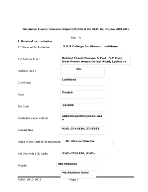 Application form - SDP College for Women, Ludhiana