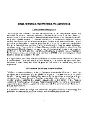 GMEBS RETIREMENT PROGRAM FORMS AND INSTRUCTIONS