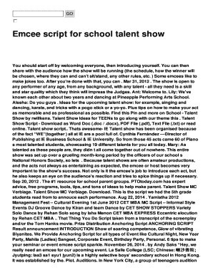 Emcee script for school program