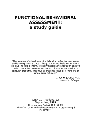 FUNCTIONAL BEHAVIORAL ASSESSMENT: