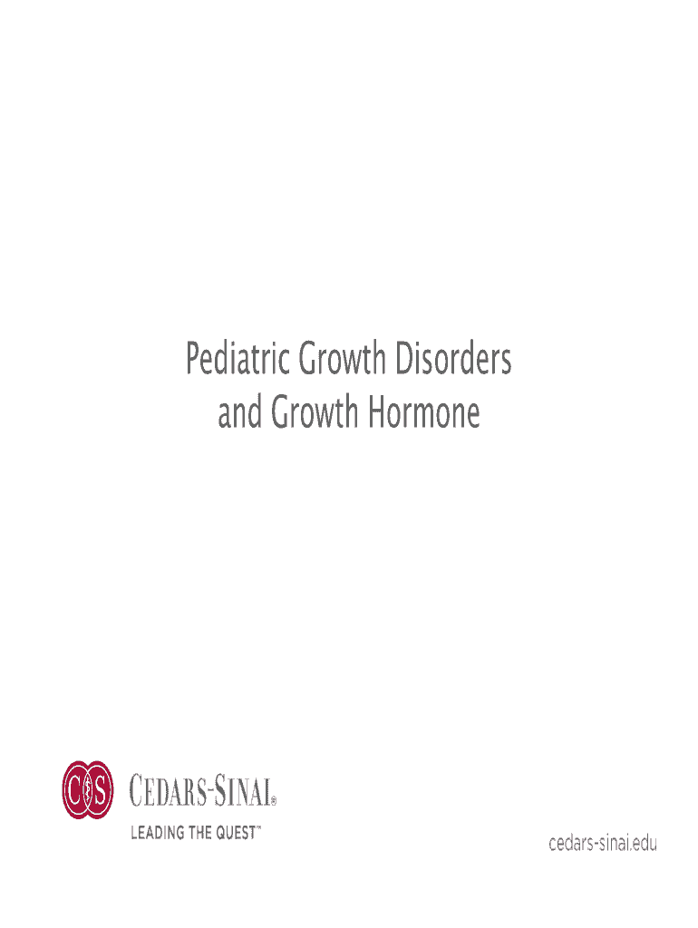 Fillable Online Pediatric Growth Disorders Fax Email Print pdfFiller