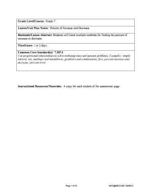 Fillable Online Grade Level/Course: Grade 7 Fax Email Print - pdfFiller