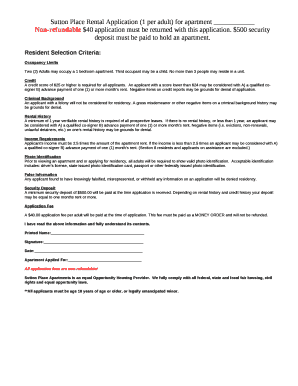 Non-refundable $40 application must be returned with this application
