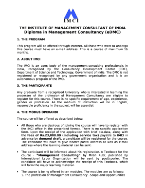 THE INSTITUTE OF MANAGEMENT CONSULTANT OF INDIA