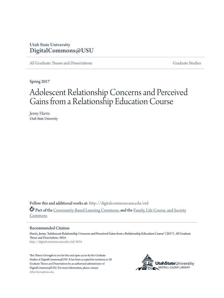 Fillable Online Adolescent Relationship Concerns and Perceived Fax ...