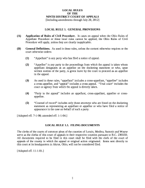 (A)Application of Rules of Civil Procedure Doc Template | pdfFiller