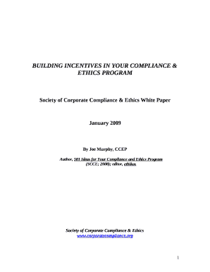 BUILDING INCENTIVES IN YOUR COMPLIANCE & ETHICS PROGRAM