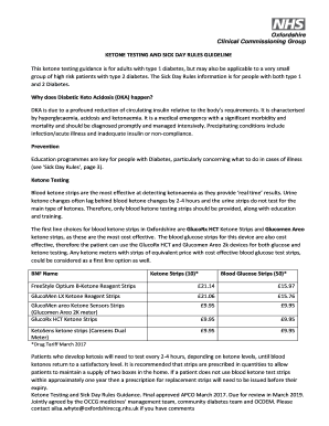 Fillable Online KETONE TESTING AND SICK DAY RULES GUIDELINE Fax Email ...
