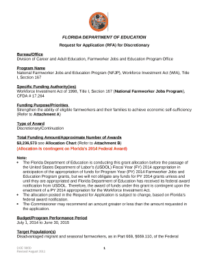 Division of Career and Adult Education, Farmworker Jobs and Education Program Office