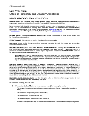 BIDDER APPLICATION FORM INSTRUCTIONS