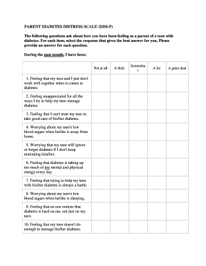 PARENT DIABETES DISTRESS SCALE (DDS-P)
