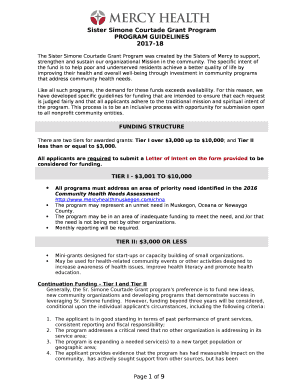 Sister Simone Courtade Grant Program