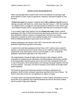 *MSMA SAMPLE POLICY*NEPN/NSBA Code:IKF