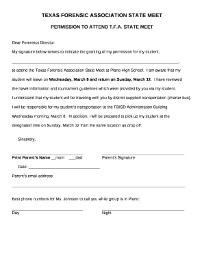 PERMISSION TO ATTEND T