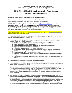 Instruction Sheet: DO NOT INCLUDE with your grant application