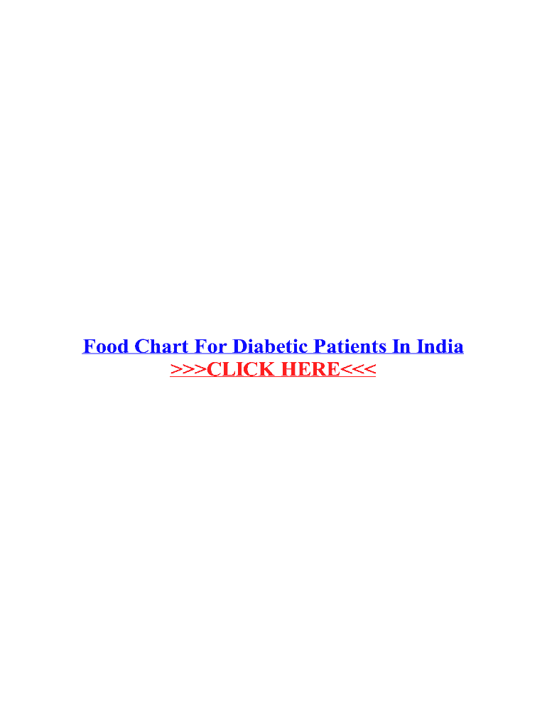 Fillable Online Food Chart For Diabetic Patients In India Fax Email