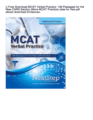 Fillable Online )( Free Download MCAT Verbal Practice: 108 Passages for the Fax Email Print ...