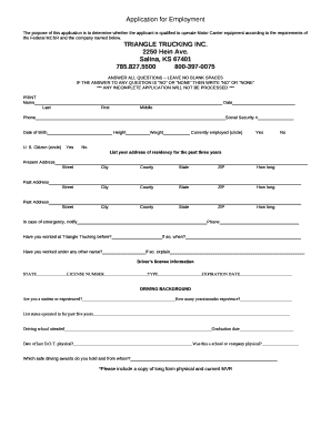 The purpose of this application is to determine whether the applicant is qualified to operate Motor Carrier equipment according to the requirements of the Federal MCSR and the company named below
