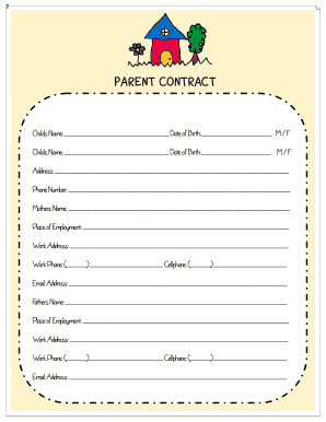 Fillable Online Parent/Daycare Contract Fax Email Print - pdfFiller