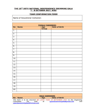 THE 16TH DSTV NATIONAL INDEPENDENCE SWIMMING GALA