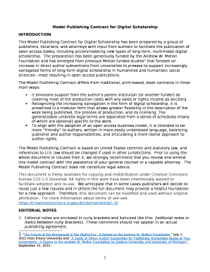 Model Publishing Contract for Digital Scholarship