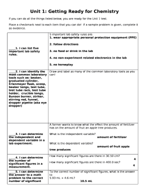 Unit 1: Getting Ready for Chemistry